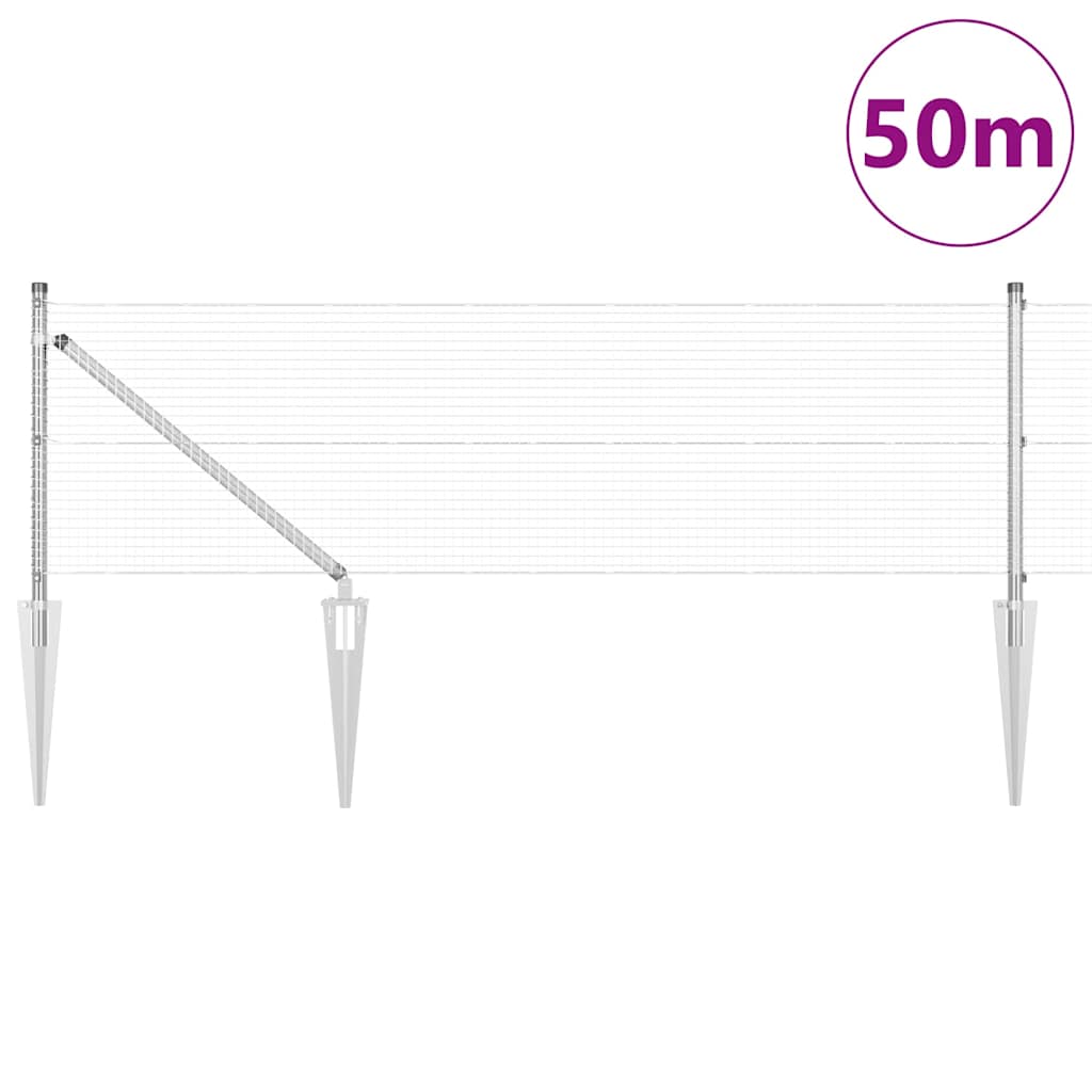 Zavareno žičano ograđivanje s bodljama 50 x 0,6 m Srebrna Mreža