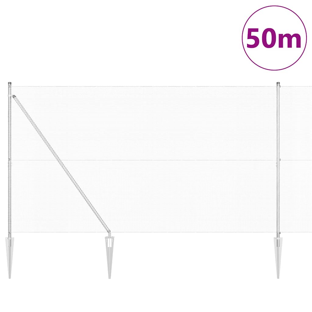 Zavareno žičano ograđivanje s bodljama 50 x 1,5 m Srebrna Mreža
