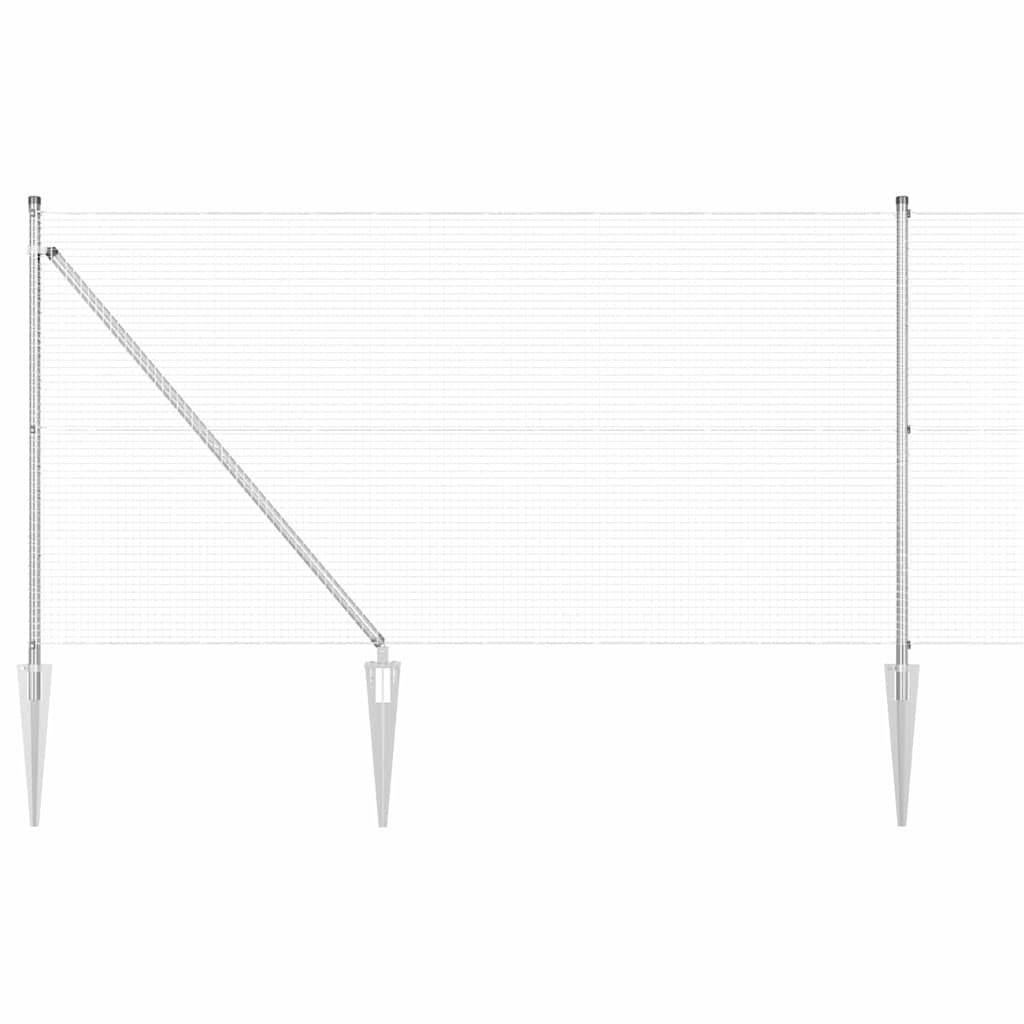 Zavareno žičano ograđivanje s bodljama 100 x 1 m Srebrna Mreža