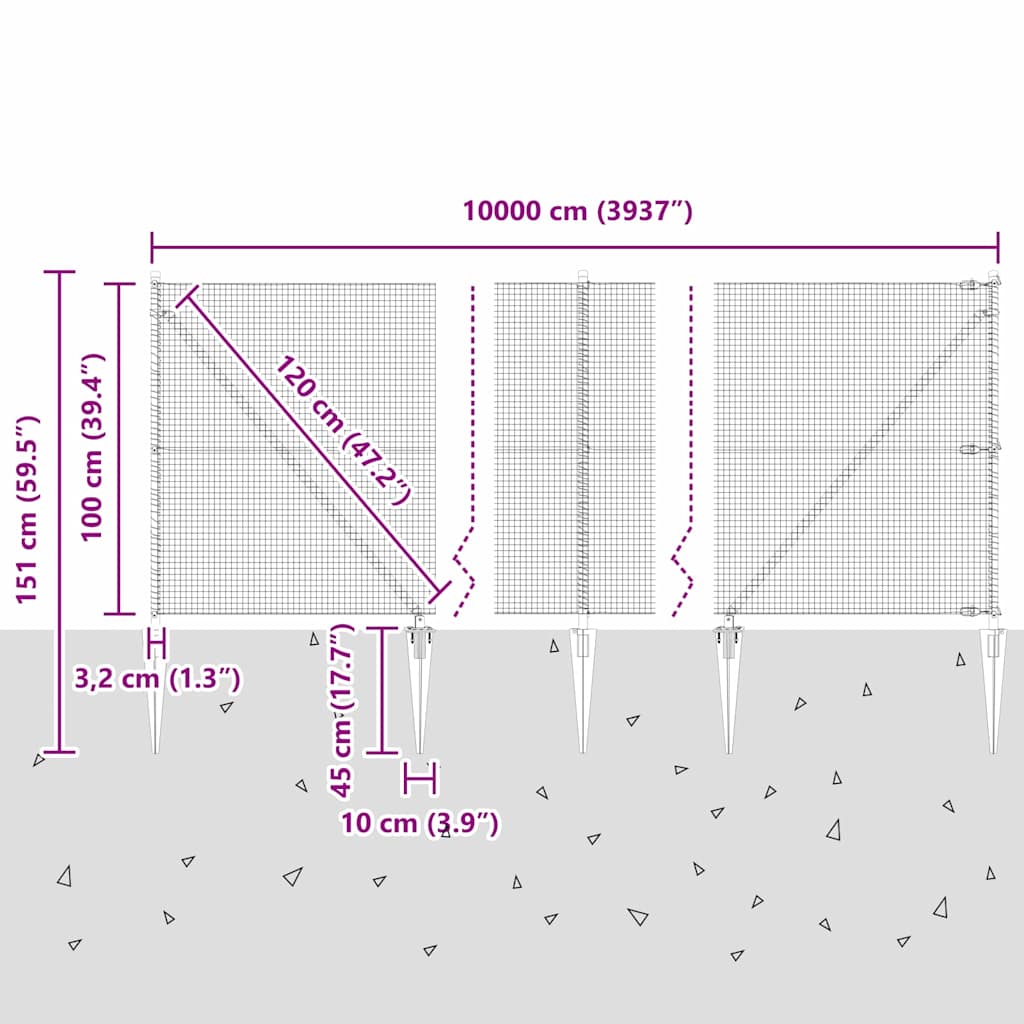 Zavareno žičano ograđivanje s bodljama 100 x 1 m Srebrna Mreža