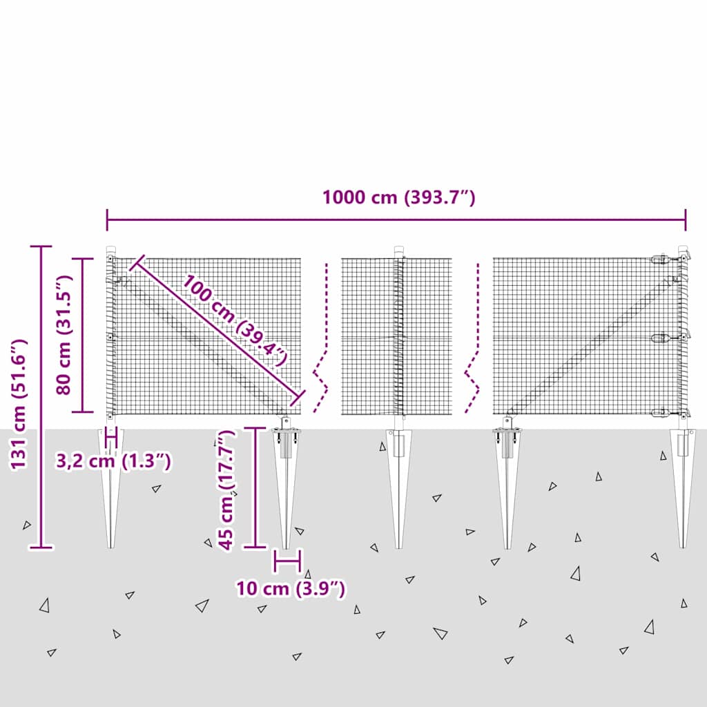 Zavareno žičano ograđivanje s bodljama 10 x 0,8 m Zelena Mreža