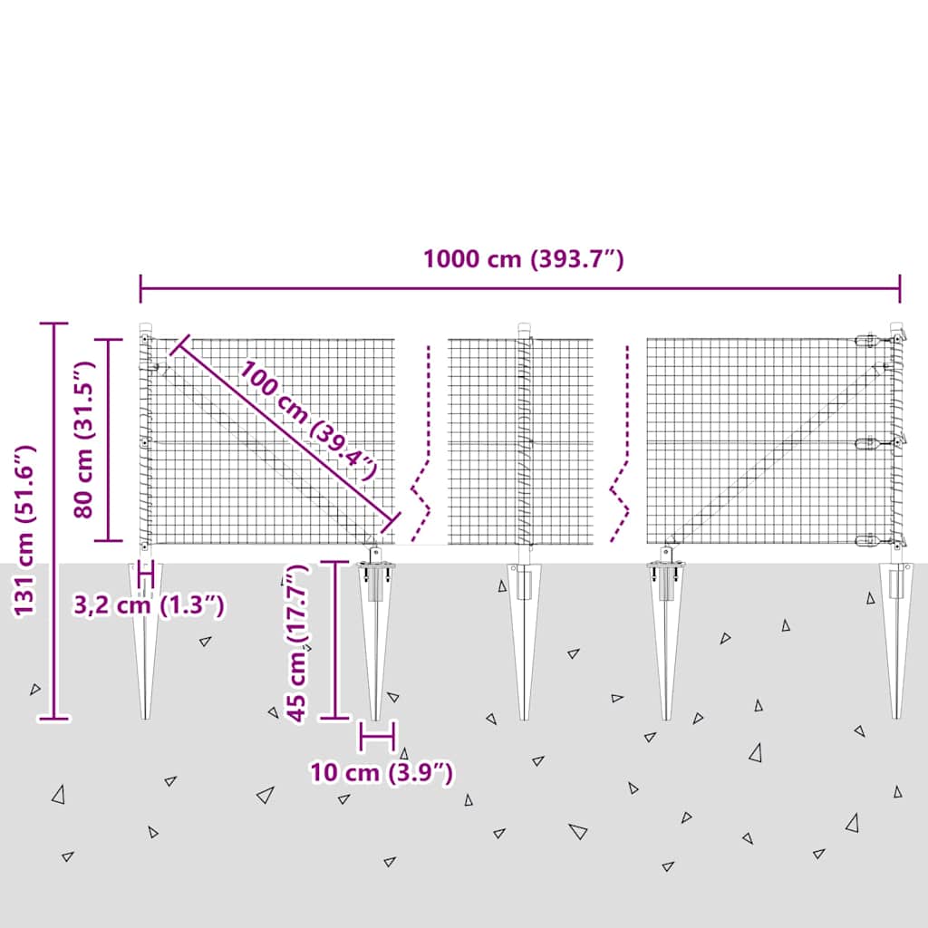 Zavareno žičano ograđivanje s bodljama 10 x 0,8 m Zelena Mreža