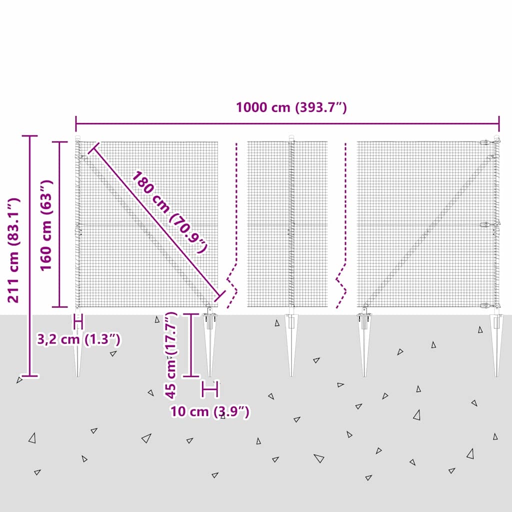 Zavareno žičano ograđivanje s bodljama 10 x 1,6 m Zelena Mreža