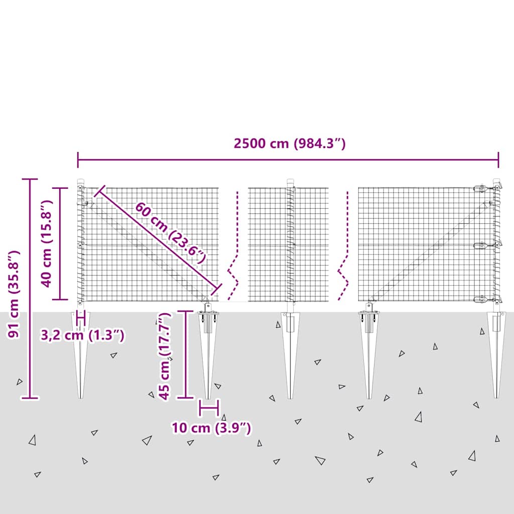 Zavareno žičano ograđivanje s bodljama 25 x 0,4 m Zelena Mreža