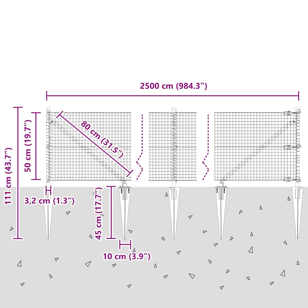 Zavareno žičano ograđivanje s bodljama 25 x 0,5 m Zelena Mreža