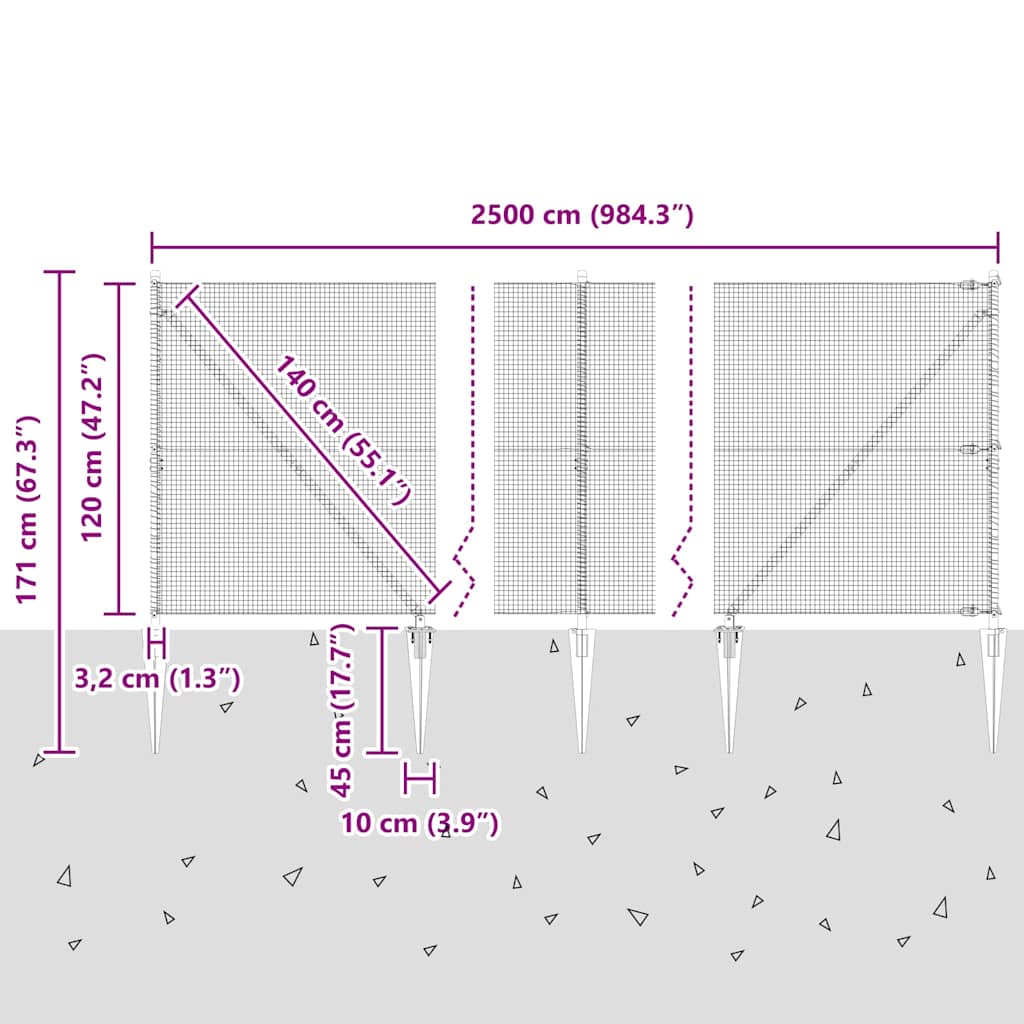 Zavareno žičano ograđivanje s bodljama 25 x 1,2 m Zelena Mreža