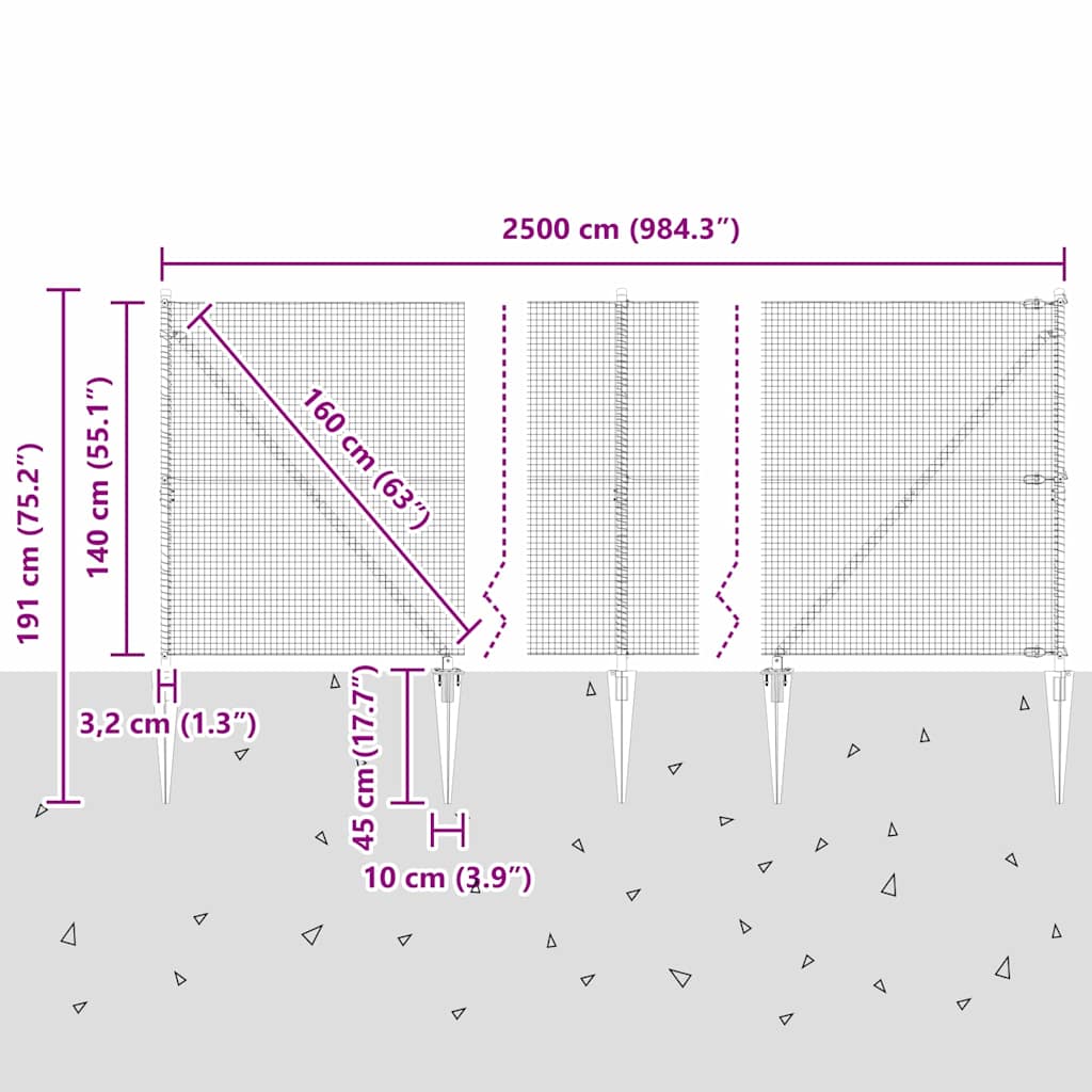 Zavareno žičano ograđivanje s bodljama 25 x 1,4 m Zelena Mreža