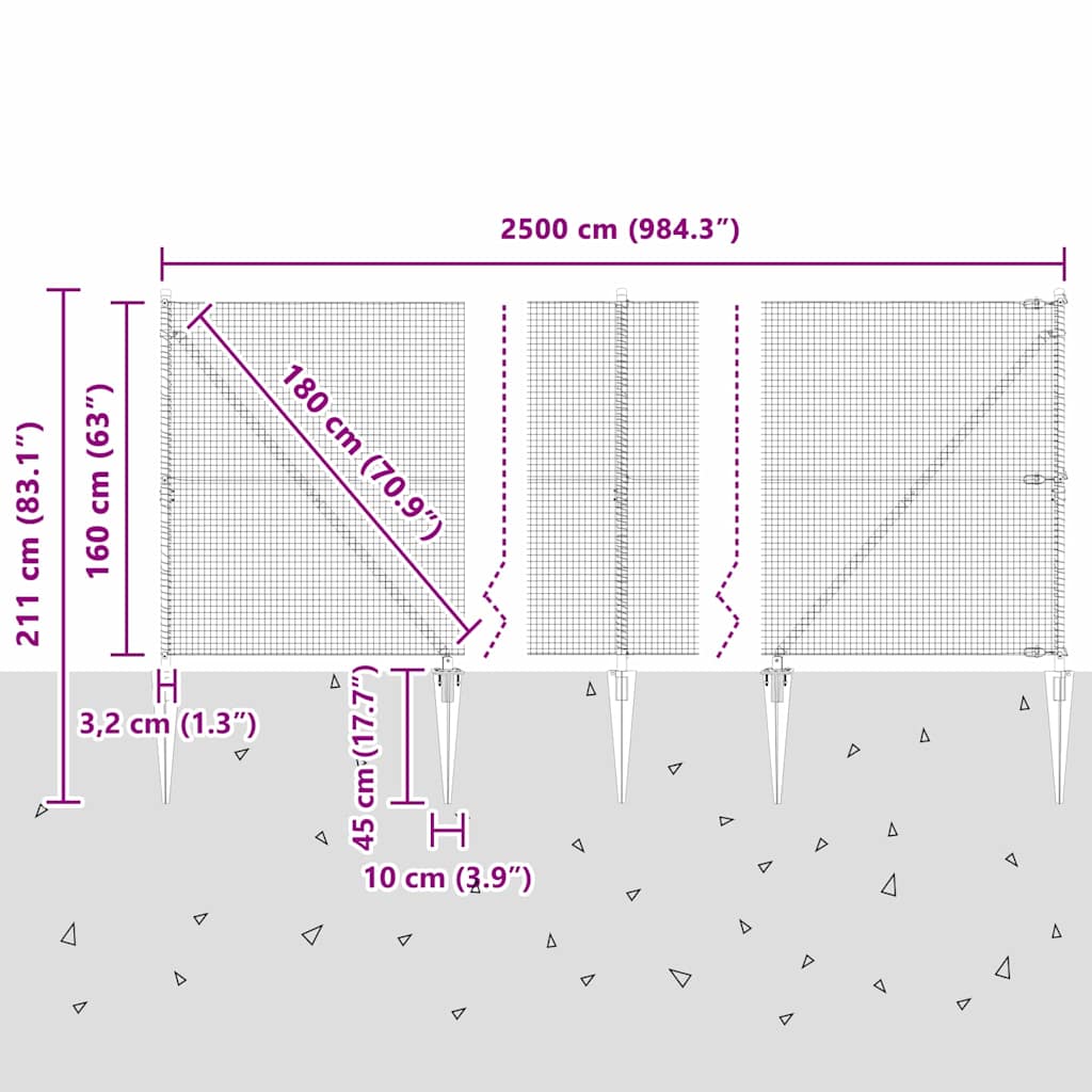 Zavareno žičano ograđivanje s bodljama 25 x 1,6 m Zelena Mreža