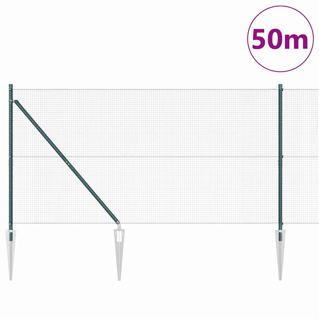 Zavareno žičano ograđivanje s bodljama 50 x 1,2 m Zelena Mreža