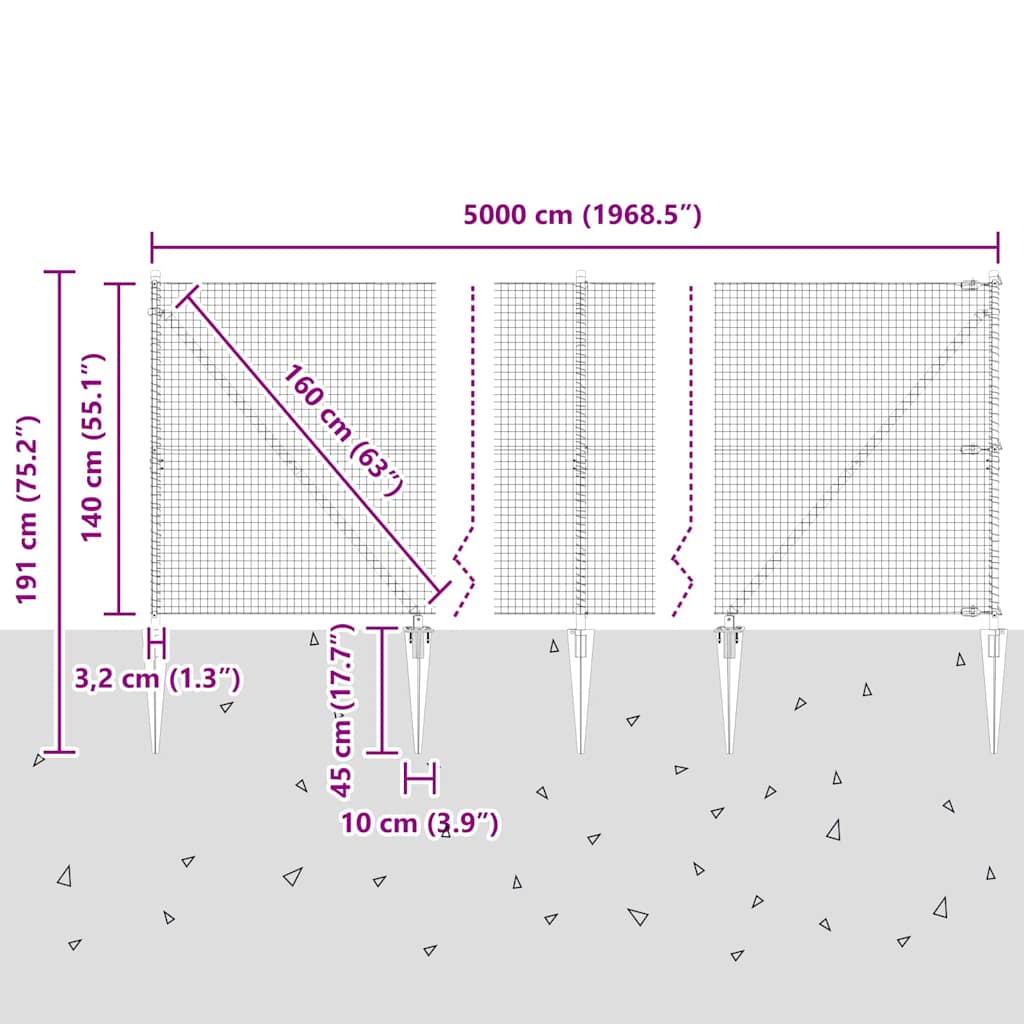 Zavareno žičano ograđivanje s bodljama 50 x 1,4 m Zelena Mreža