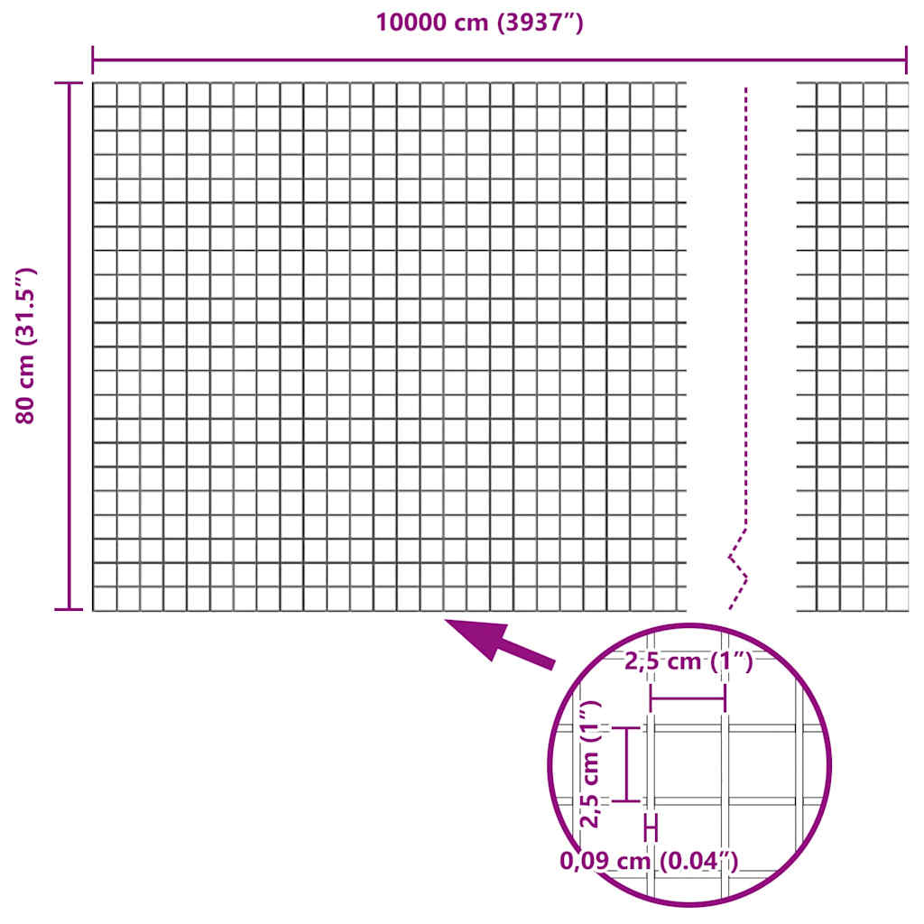 Zavareno žičano ograđivanje s bodljama 100 x 0,8 m (Š x V)