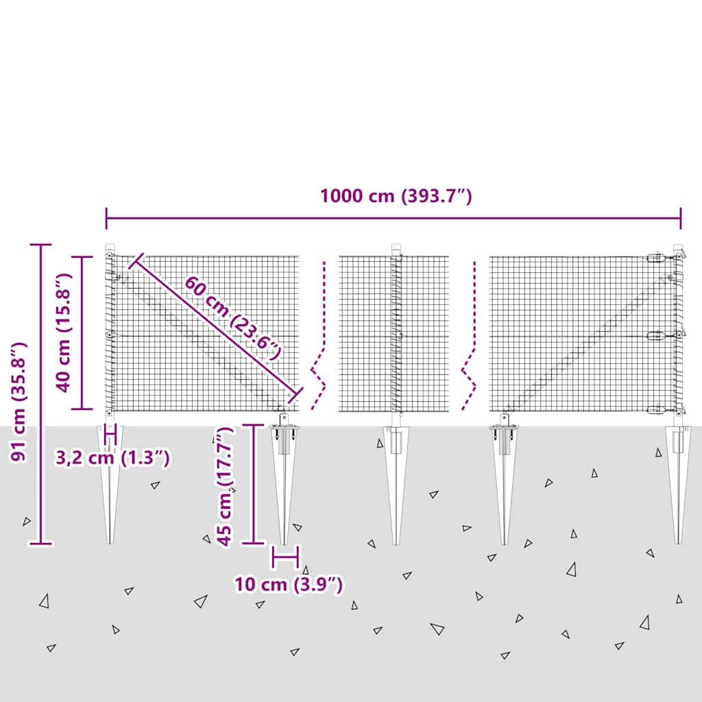 Zavareno žičano ograđivanje s bodljama 10 x 0,4 m Siva Mreža