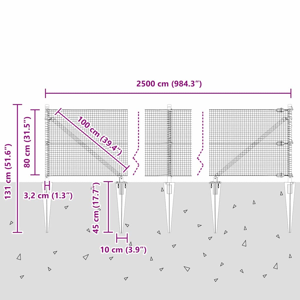 Zavareno žičano ograđivanje s bodljama 25 x 0,8 m Siva Mreža