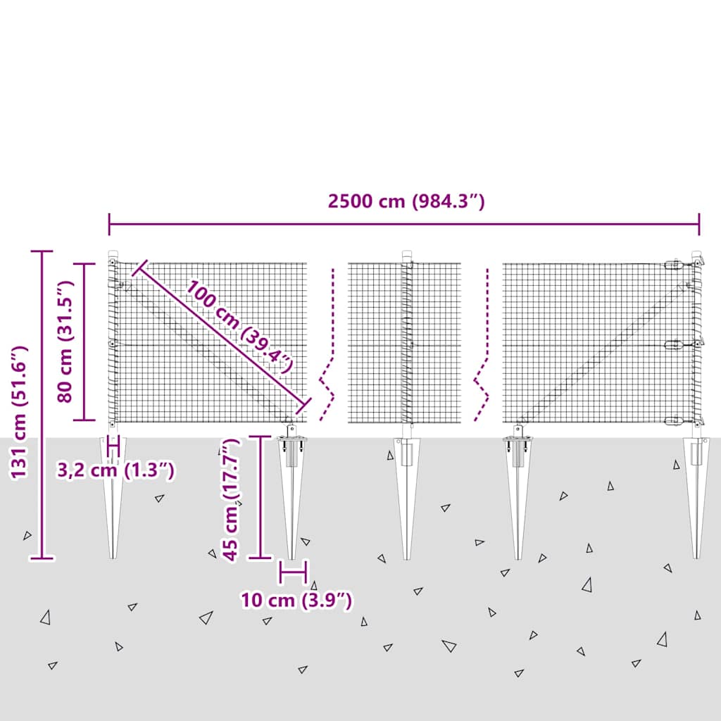 Zavareno žičano ograđivanje s bodljama 25 x 0,8 m Siva Mreža