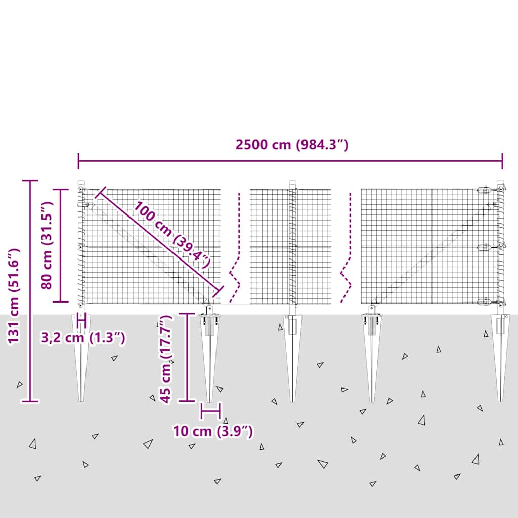 Zavareno žičano ograđivanje s bodljama 25 x 0,8 m Siva Mreža
