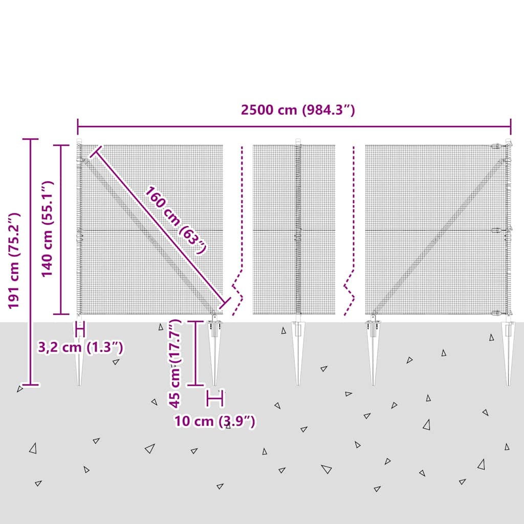 Zavareno žičano ograđivanje s bodljama 25 x 1,4 m Siva Mreža