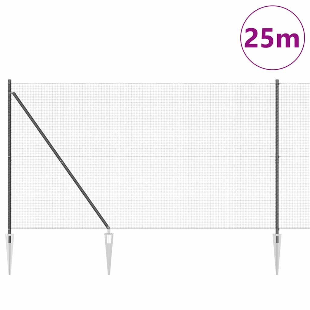 Zavareno žičano ograđivanje s bodljama 25 x 1,5 m Siva Mreža