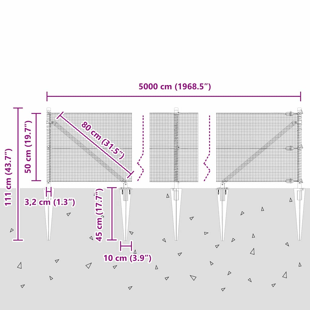 Zavareno žičano ograđivanje s bodljama 50 x 0,5 m Siva Mreža
