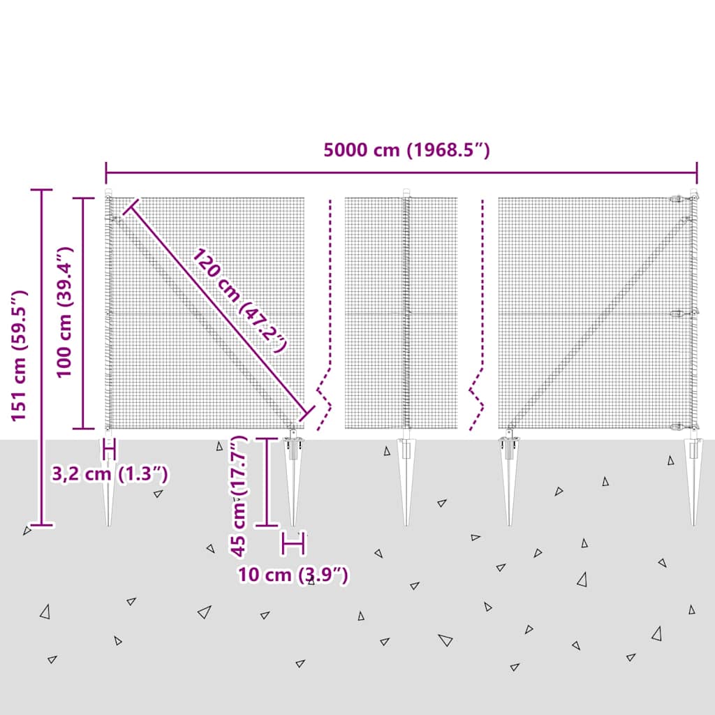 Zavareno žičano ograđivanje s bodljama 50 x 1 m Siva Mreža