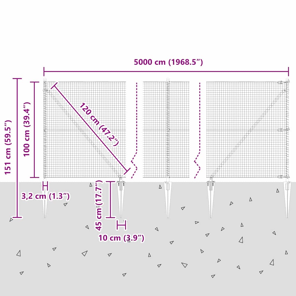 Zavareno žičano ograđivanje s bodljama 50 x 1 m Siva Mreža