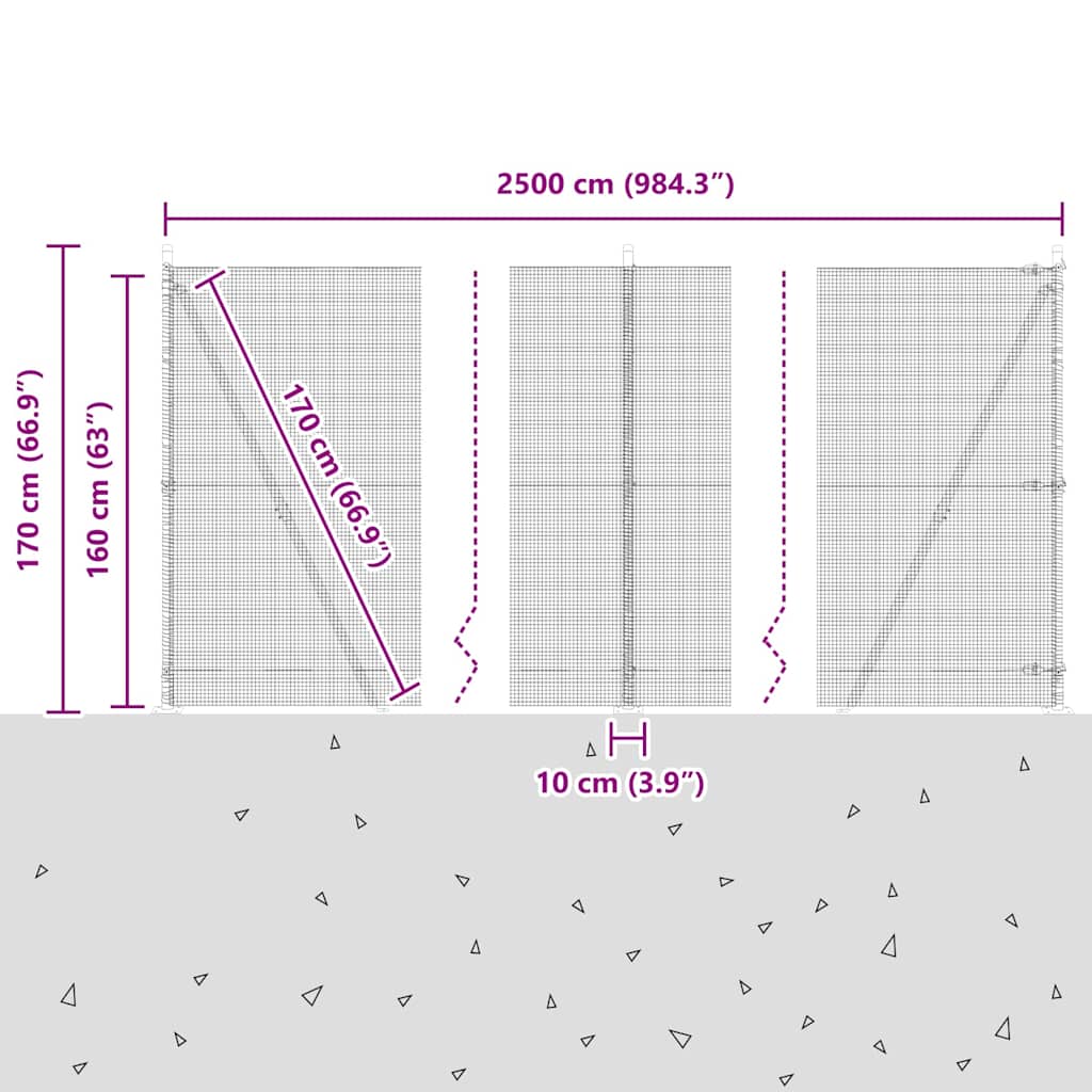 Zavareno žičano ogradno mreža s betonskom podlogom 25 x 1,6 m