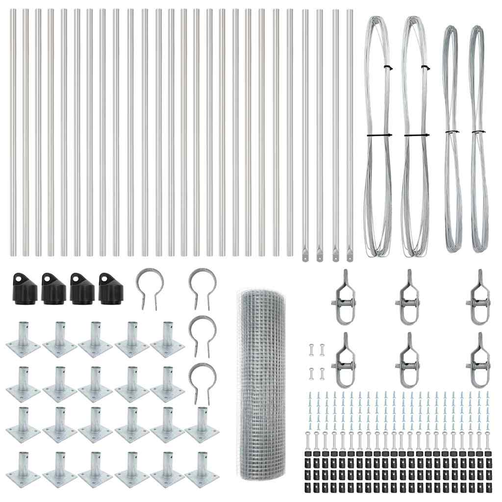 Zavareno žičano ogradno mreža s betonskom podlogom 50 x 1 m