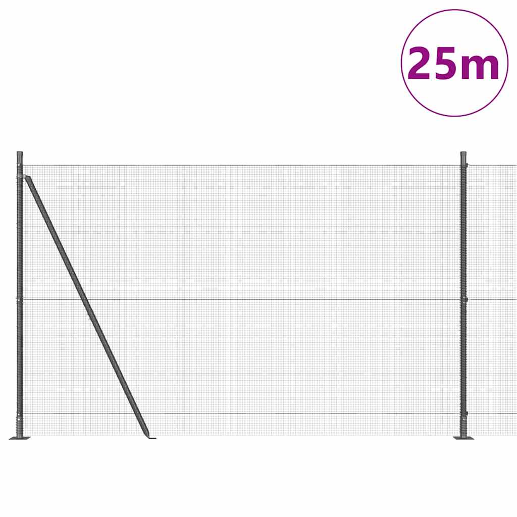 Zavareno žičano ogradno mreža s betonskom podlogom 25 x 1,6 m