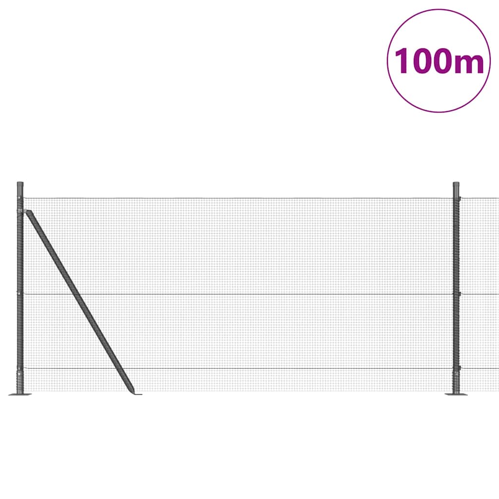 Zavareno žičano ogradno mreža s betonskom podlogom 100 x 0,8 m