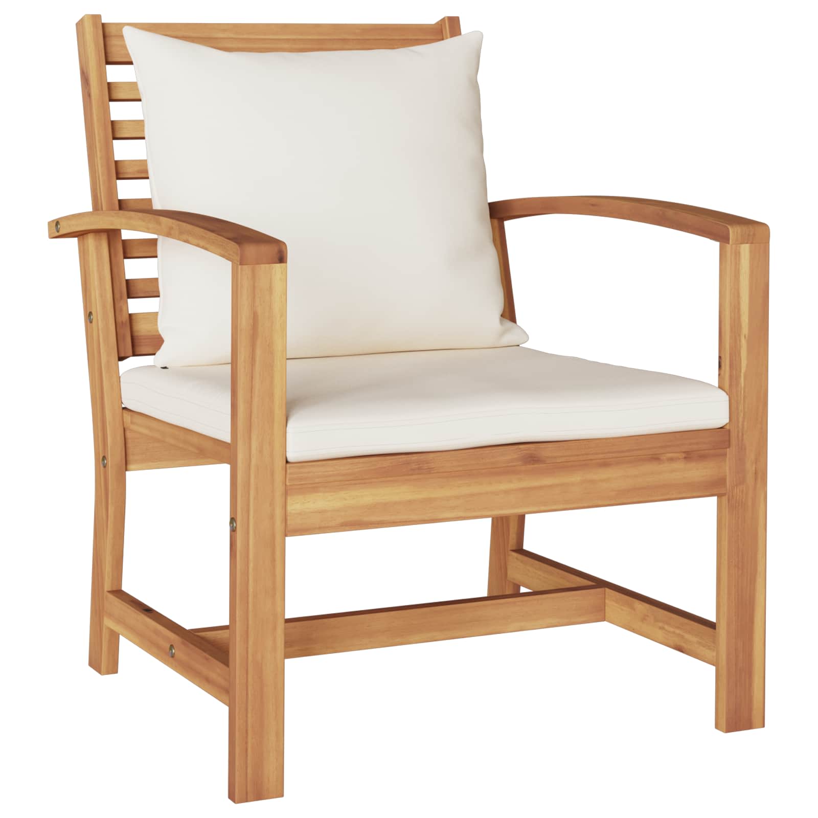 Stolica 2 Komad Smeđa i krem 65 x 60 x 76,5 cm Čvrsto teak drvo