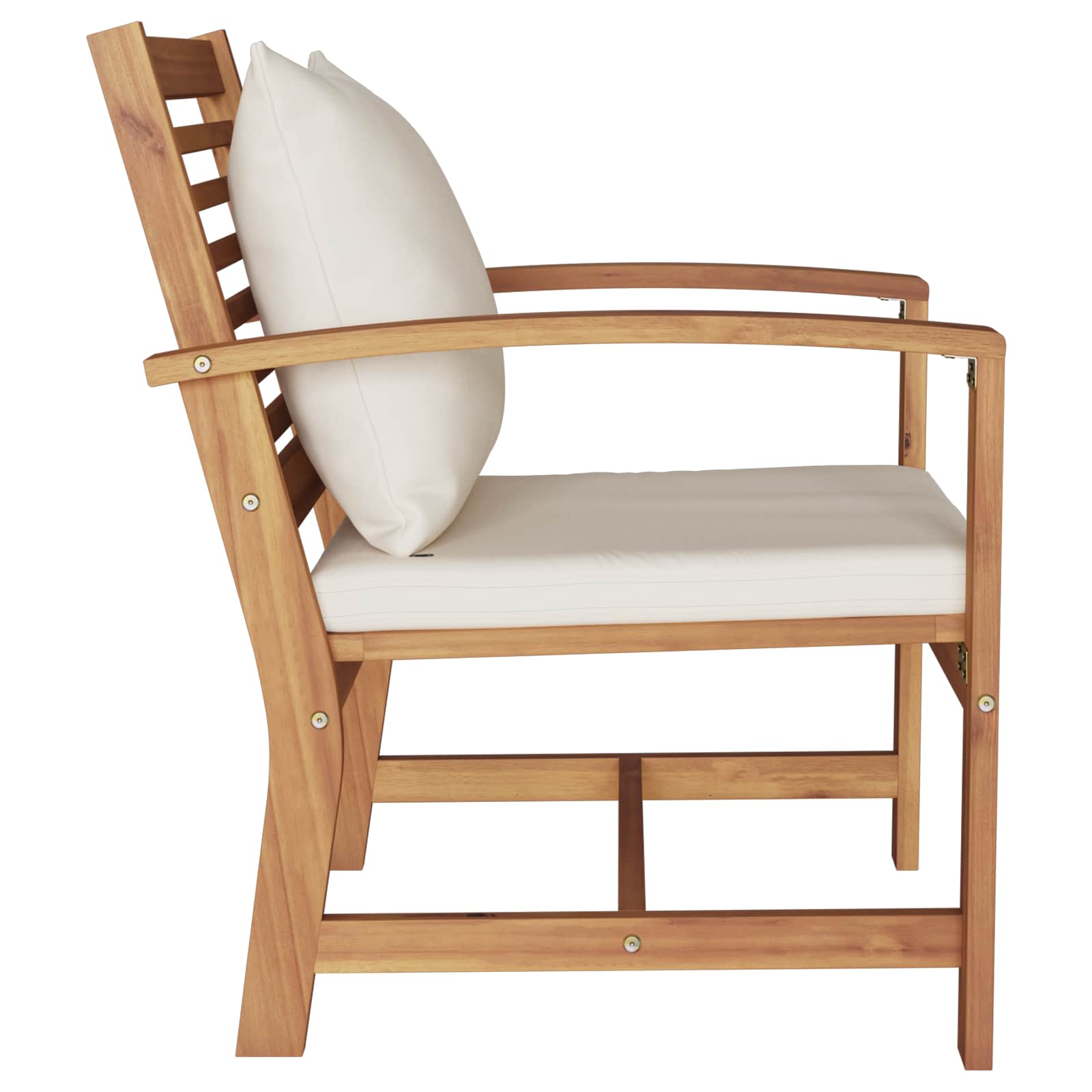 Stolica 2 Komad Smeđa i krem 65 x 60 x 76,5 cm Čvrsto teak drvo