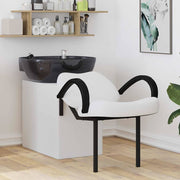 Stolica za šampon Bijela i crna 136 x 60 x 92 cm PVC