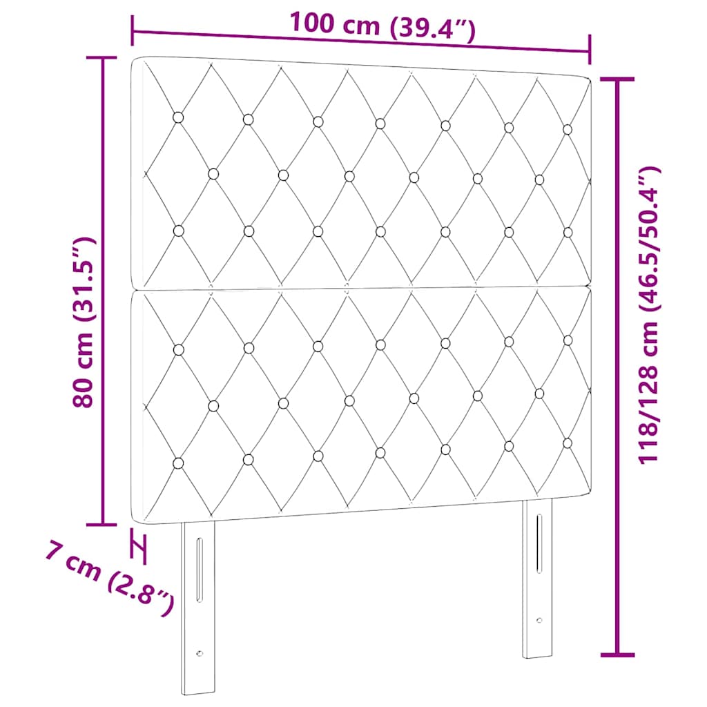 Uzglavlje Svijetlo siva 100 cm Baršun