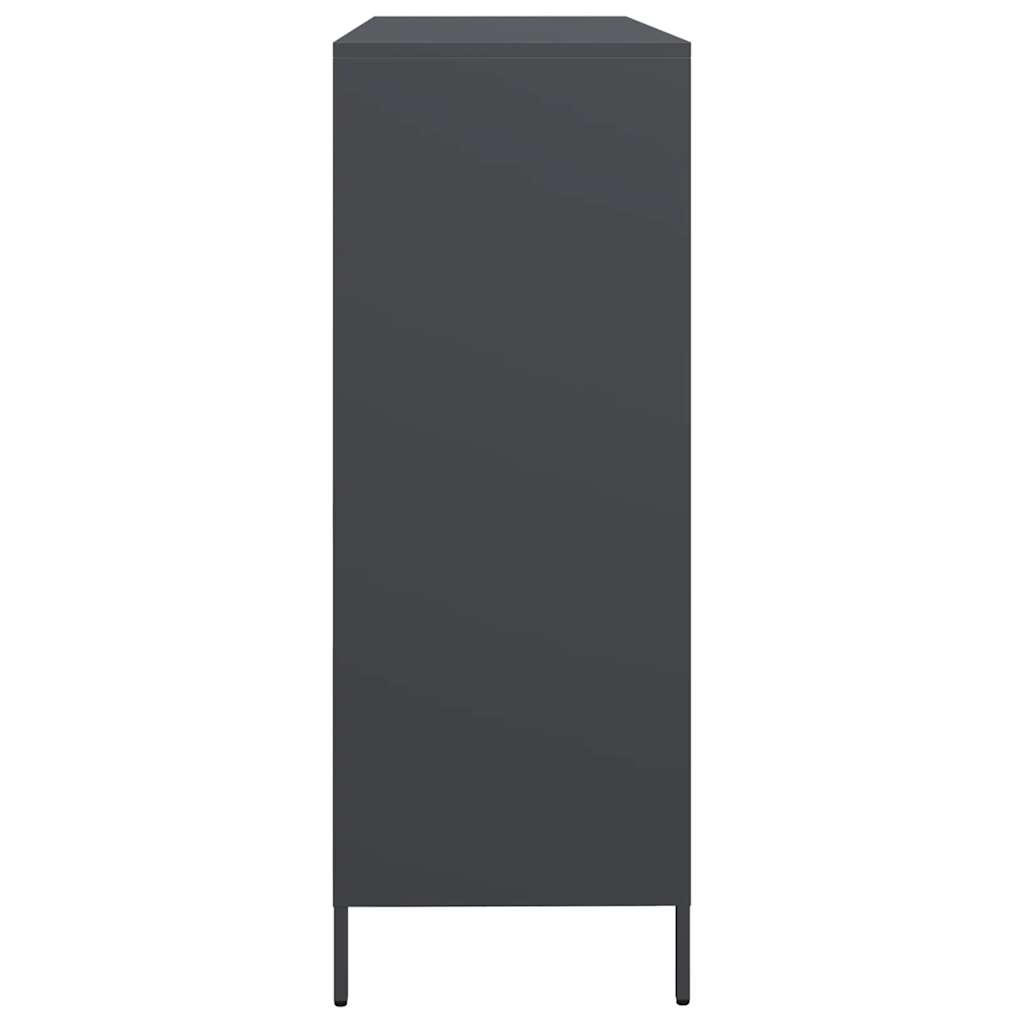 Komoda antracit 135x39x103,5 cm hladno valjani čelik