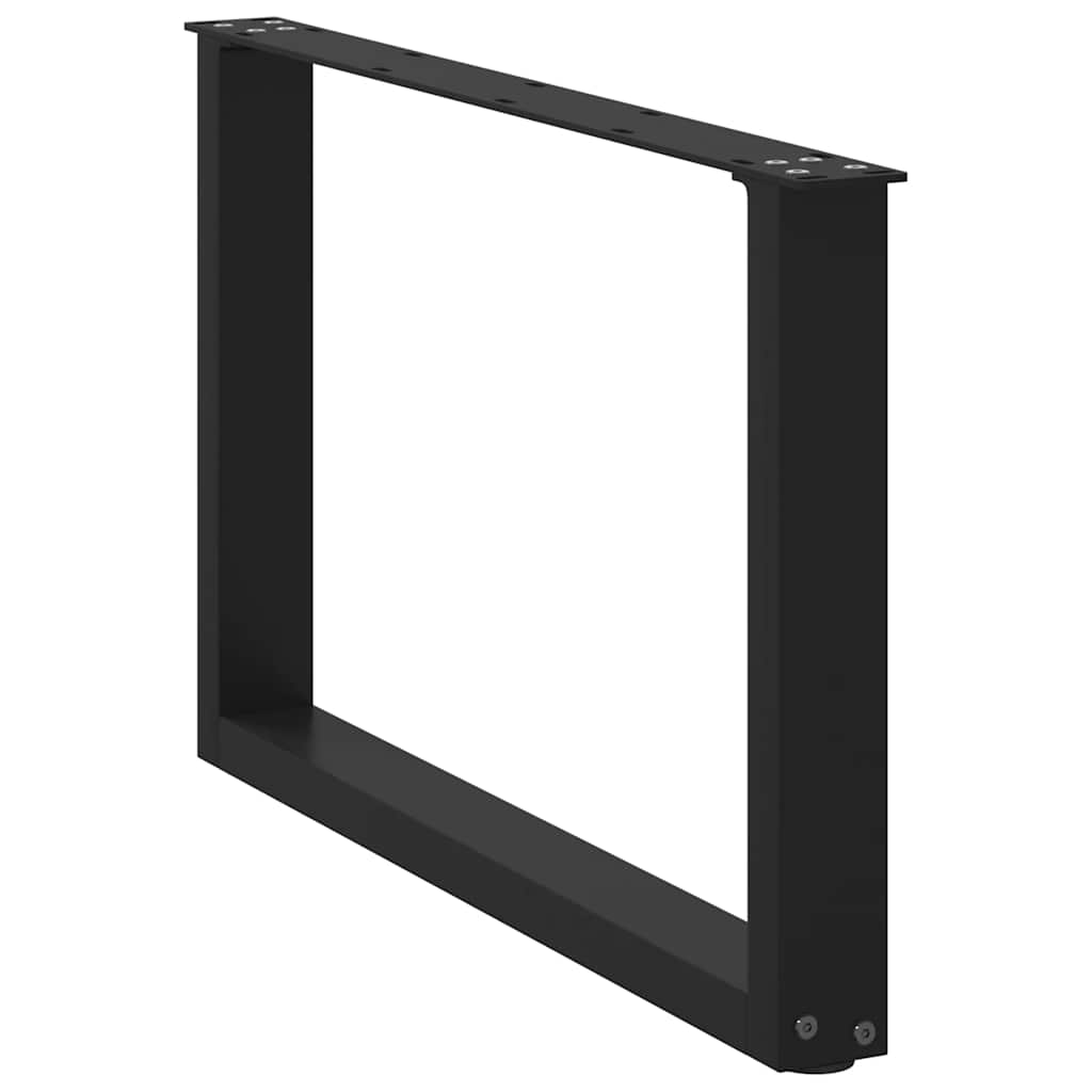 Noge za klub stolić U-oblik 2 kom Crne 70 x (42-43) cm Čelik