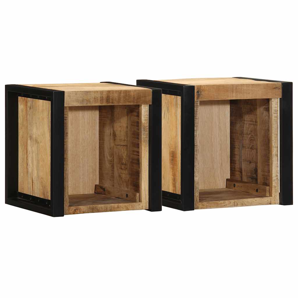 Noćni ormarići 2 kom 40x35x40 cm Puno grubo drvo Mango Smeđa