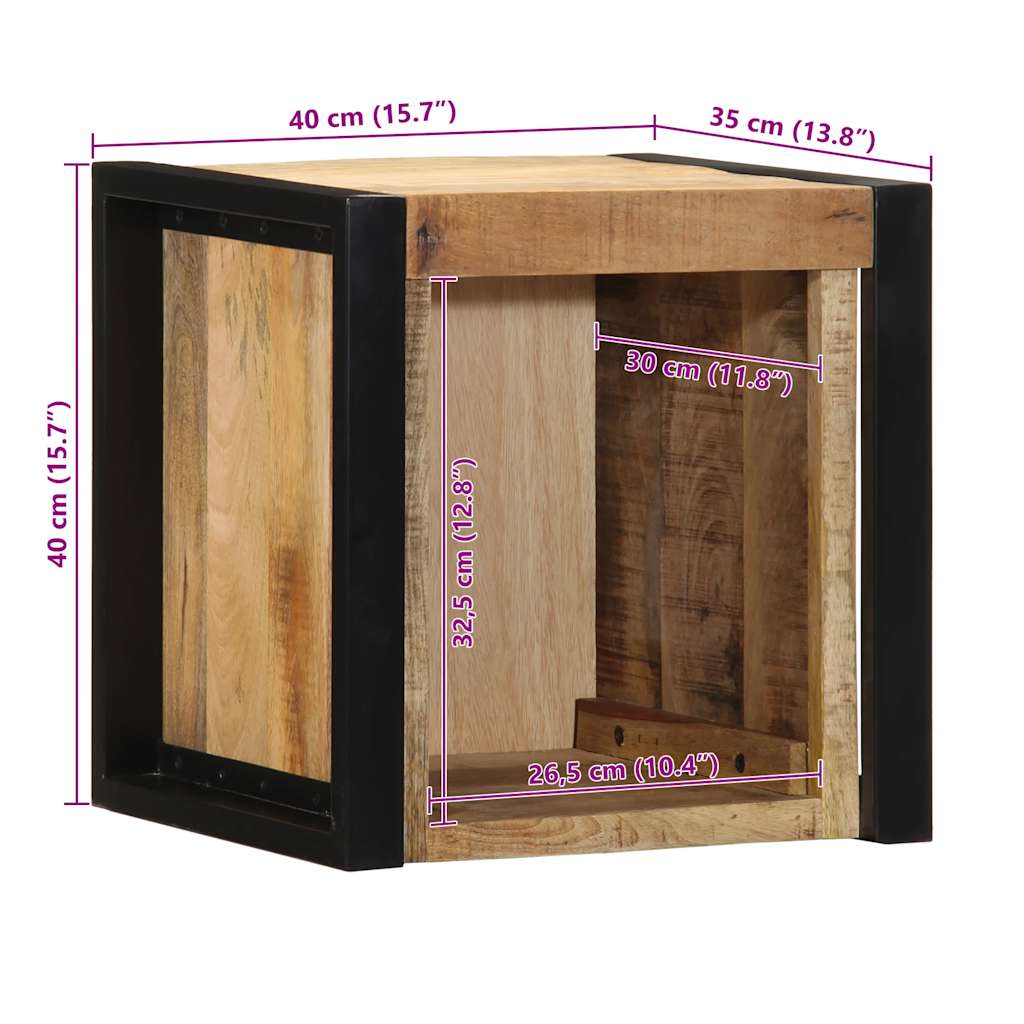 Noćni ormarići 2 kom 40x35x40 cm Puno grubo drvo Mango Smeđa
