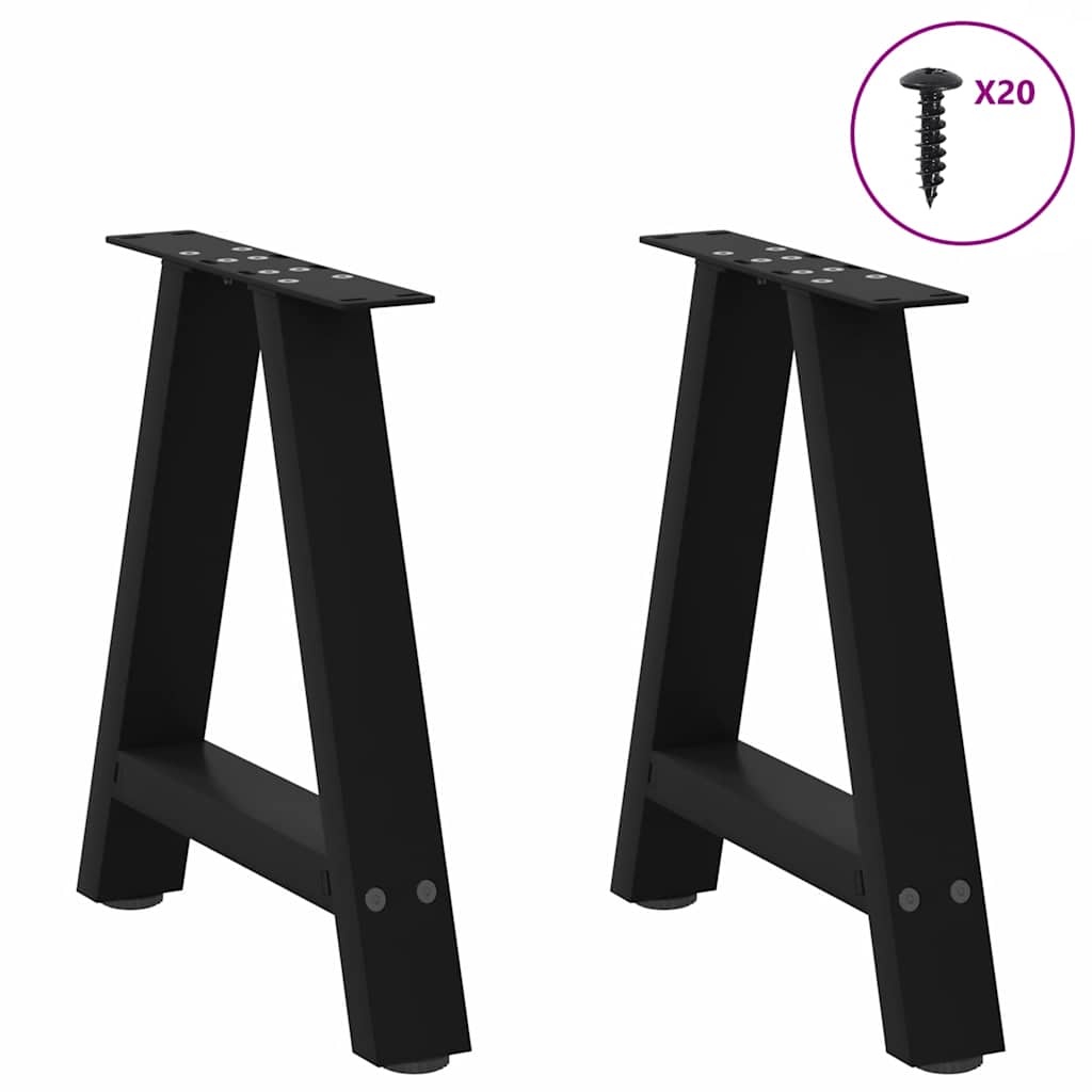 Noge za klub stolić A-oblika 2 kom Crne 50 x (42-43) cm Čelik