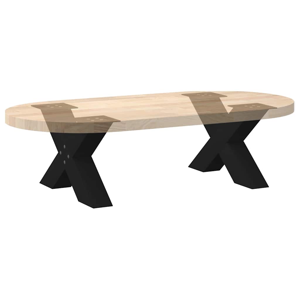 Noge za klub stolić u obliku slova X, 2 kom, crne, 50 x (30-31) cm, čelik