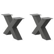 Noge za klub stolić u obliku slova X, 2 kom, antracit, 50 x (30-31) cm, čelik