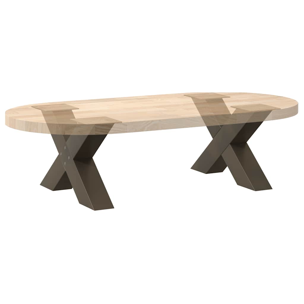 Noge za klub stolić u obliku slova X, 2 kom, prirodni čelik, 50 x (30-31) cm, čelik