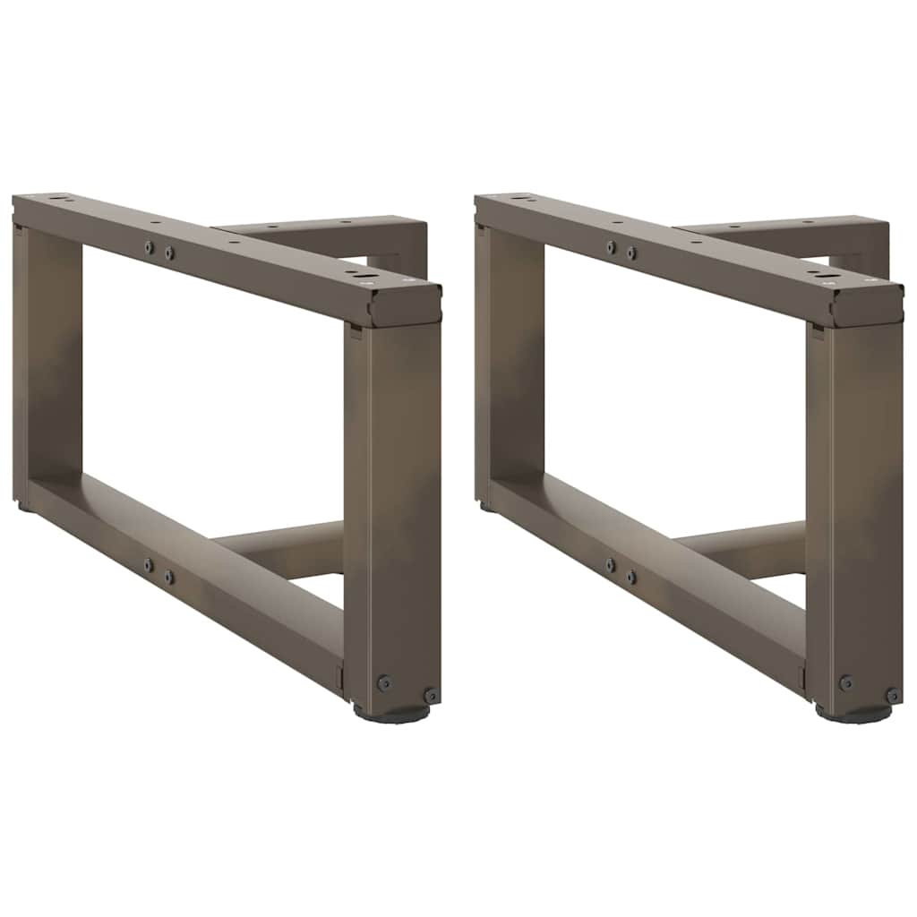 Noge za klub stolić T-oblika 2 kom Crne 60x25x(30-31) cm Čelik Smeđa 60 x 25 x (30-31) cm