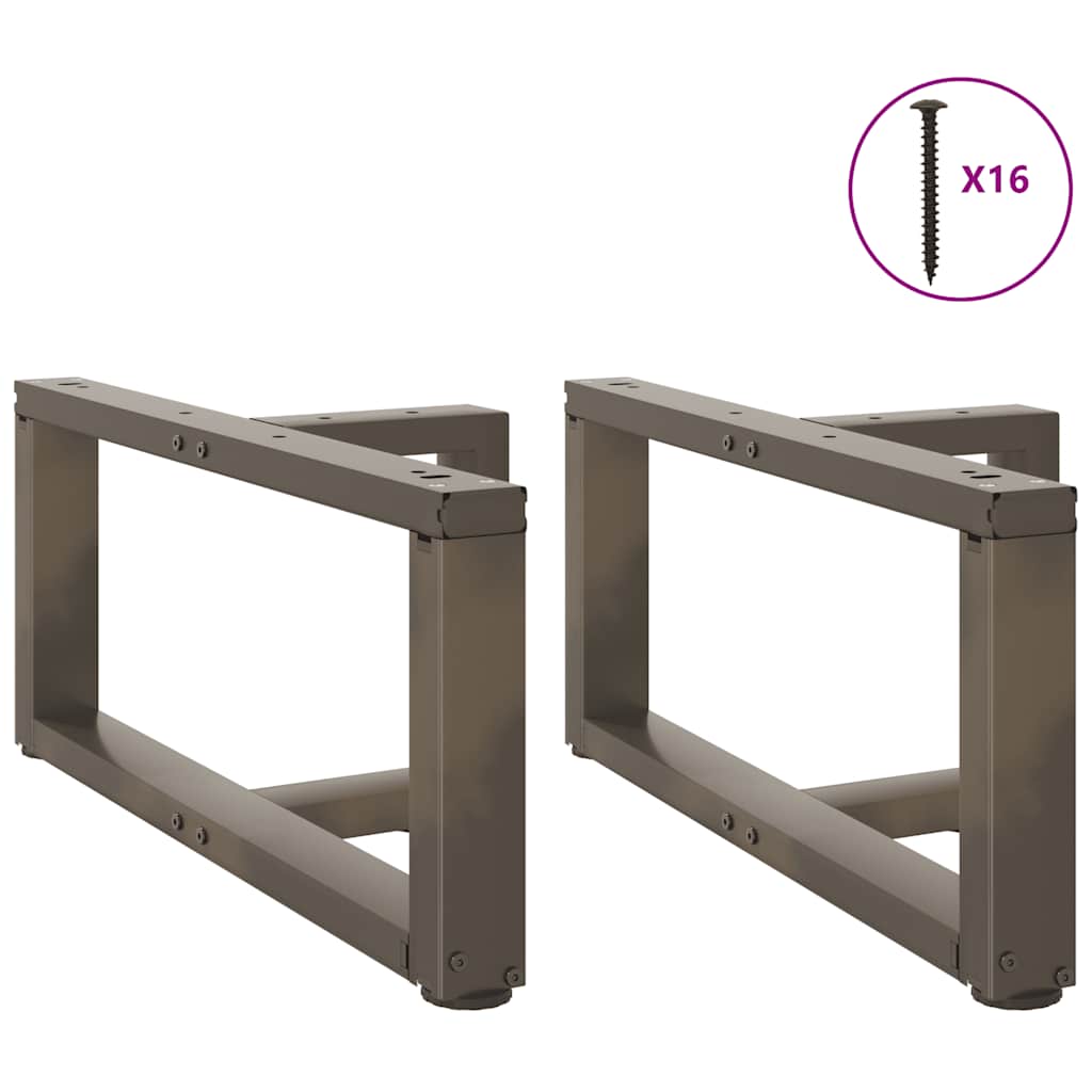 Noge za klub stolić T-oblika 2 kom Crne 60x25x(30-31) cm Čelik Smeđa 60 x 25 x (30-31) cm