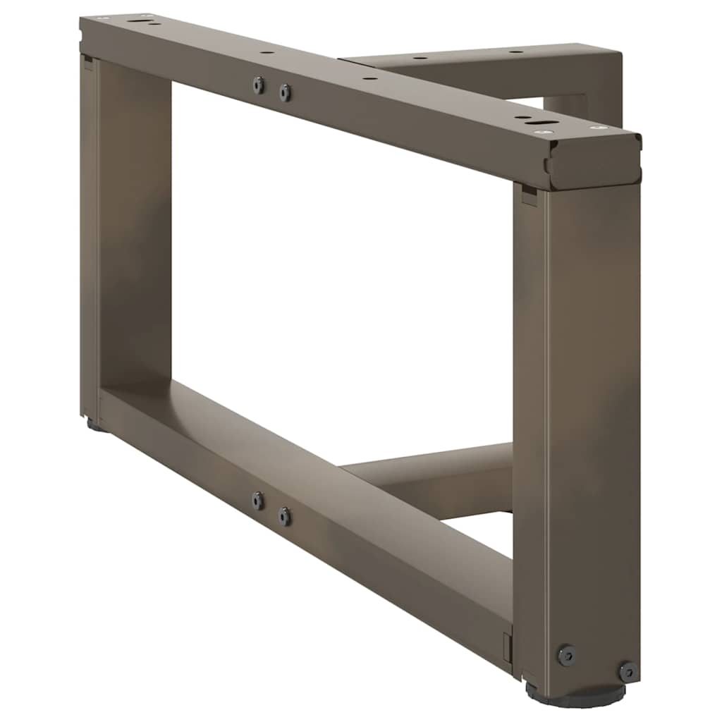Noge za klub stolić T-oblika 2 kom Crne 60x25x(30-31) cm Čelik Smeđa 60 x 25 x (30-31) cm