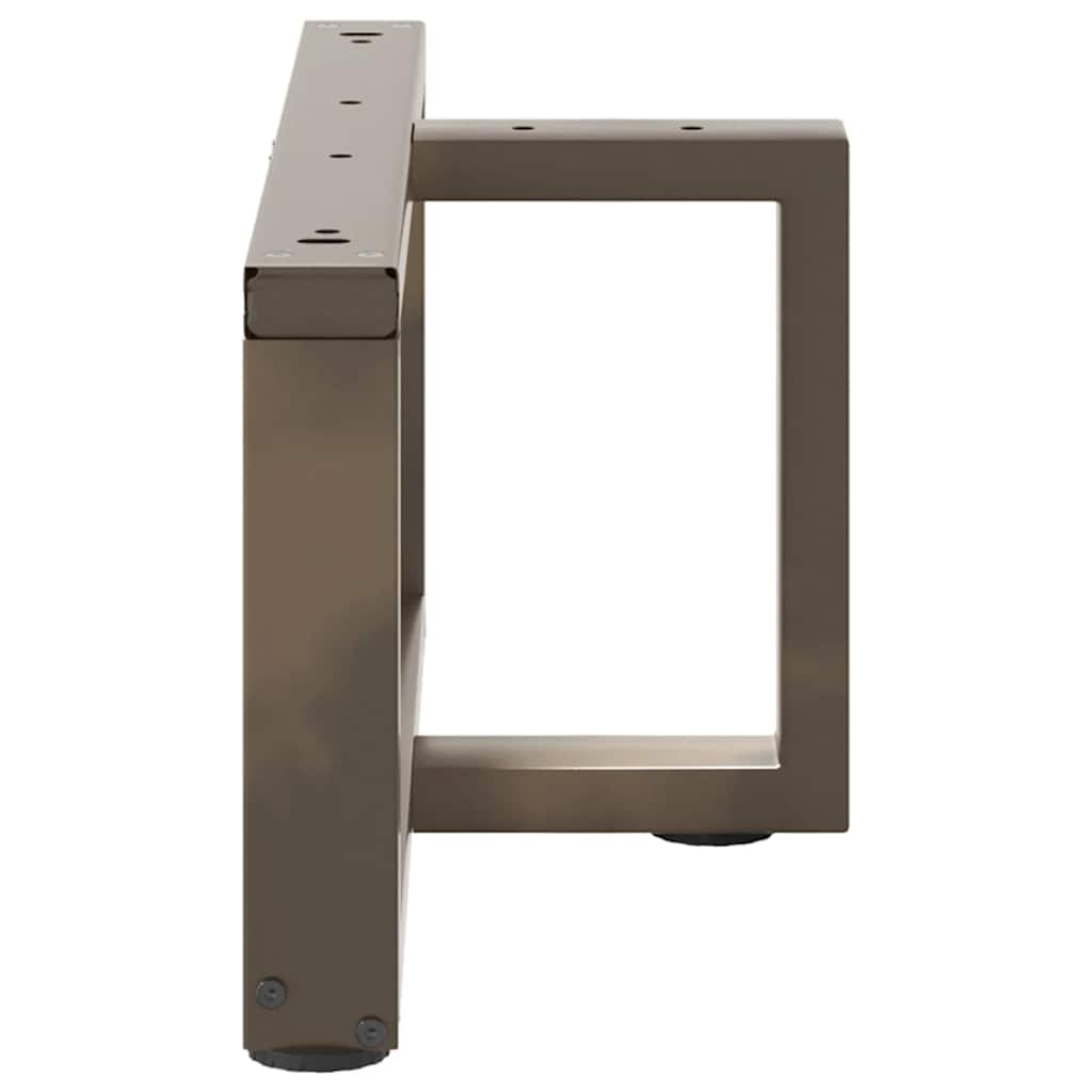 Noge za klub stolić T-oblika 2 kom Crne 60x25x(30-31) cm Čelik Smeđa 60 x 25 x (30-31) cm