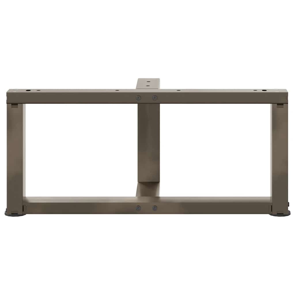 Noge za klub stolić T-oblika 2 kom Crne 60x25x(30-31) cm Čelik Smeđa 60 x 25 x (30-31) cm