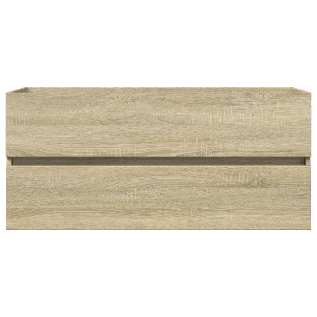 2-dijelni set kupaonskog namještaja od keramike i drva Smeđa 100 x 38.5 x 45 cm
