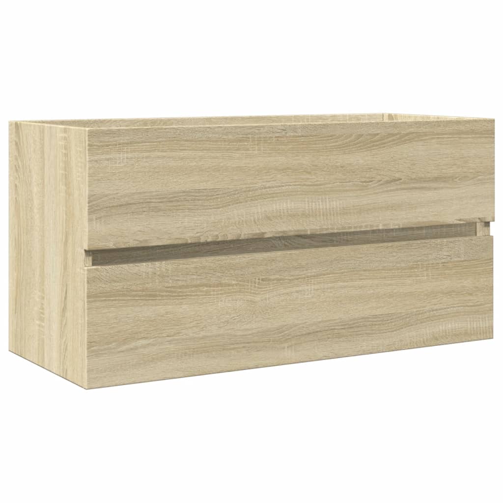 2-dijelni set kupaonskog namještaja od keramike i drva Smeđa 90 x 38.5 x 45 cm