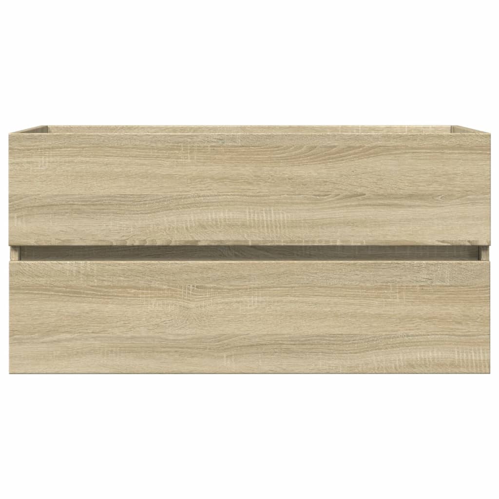 2-dijelni set kupaonskog namještaja od keramike i drva Smeđa 90 x 38.5 x 45 cm