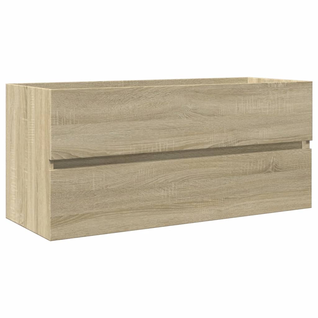 2-dijelni set kupaonskog namještaja od keramike i drva Smeđa 100 x 38.5 x 45 cm
