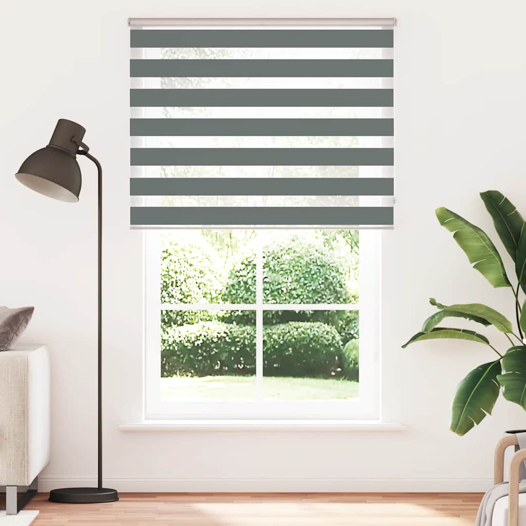 Zebra zavjesa tamno siva 145x230 cm Širina tkanine 140,9 cm Poliester
